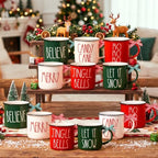 12 Pcs Christmas Mugs Gifts Bulk Red Green Hot Cocoa Mugs Gifts by Suttmin