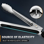 4 Pack Tongs For Cooking, Heat Resistant 600 Degrees 9", Non-Slip Food Silicone - Image 5