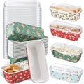 40 Sets Christmas Loaf Pan with Lid Paper Disposable Baking Pans by Maxcheck