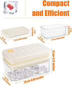 Brigii Ice Cube Tray with Lid&Bin, Ice Cube Mold with 56 Cubes, Stackable Ice - Image 2