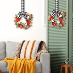 Syhood 2 Pcs 9 Inch Small Fall Wreath for Cabinet Mini Fall Wreath - Image 5