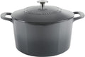MARTHA STEWART Gatwick 7-Quart Enamel Cast Iron Dutch Oven – Classic Grey – by MarthaStewart