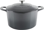 MARTHA STEWART Gatwick 7-Quart Enamel Cast Iron Dutch Oven – Classic Grey – by MarthaStewart