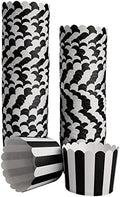 100pcs Muffin Liners Baking Paper Cups Black and White by Staruby