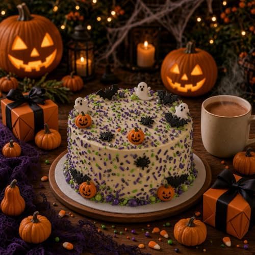 Green & Black & Purple Spiders Sprinkles Mix Size Halloween Themed Cake Decorations Cupcake Toppers Perfect for Wedding Valentine Supplies 4.58OZ - Image 4