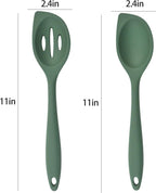 2-Pieces Silicone Cooking Spoon Spatula, Large Serving Spoons - Image 5