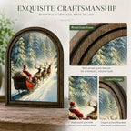 Santa Sleigh Forest Arched Table Sign, Rustic Christmas Decor - Image 4