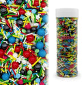 Blue & Red & Green & Yellow Sprinkles Mix Size Pearls Comic Book Themed Cake Decorations Cupcake Toppers Perfect for Wedding Party Valentine Christmas Supplies 4.58OZ by KandlrikMagicSprinkles