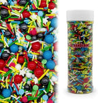 Blue & Red & Green & Yellow Sprinkles Mix Size Pearls Comic Book Themed Cake Decorations Cupcake Toppers Perfect for Wedding Party Valentine Christmas Supplies 4.58OZ by KandlrikMagicSprinkles