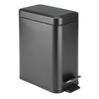 mDesign Small Modern 1.3 Gallon Rectangle Metal Lidded Step Trash Can, Compact - Image 9