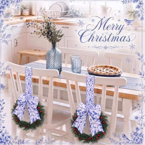 Retrowavy 12 Pcs Christmas Kitchen Cabinet Wreaths with Ribbon Small Wreath - Image 6