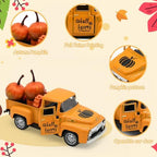 Thanksgiving Truck Decor, Fall Metal Pumpkin Truck, Harvest Decorations - Image 4