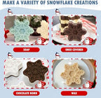 HKNMTT Snowflake Christmas Silicone Mold 12 Cavity for Holiday Soap Chocolate Cocoa Bomb Ice Candy Oreo Covered Jello Xmas Winter Wax, Oven Safe Baking Frozen Food Grade Moulds DIY Candle Craft Set - Image 3