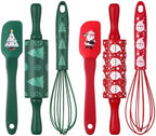 Christmas Spatula Whisk Rolling Pin, 6 Pcs, Green,Red by Acellegic