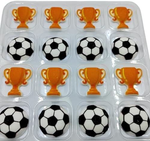 16 Pieces Soccer Cakes Decorations Edible World Cup Hard Sugar Icing Decorations Cupcake Toppers for Baking Cookie Ice Cream Candy Decoration - Image 4