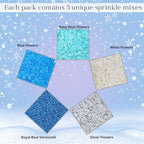 Confect Christmas Sprinkles | Mix Blue Silver & White Snowflake Sprinkles | Navy Blue Jimmies | Frozen Sprinkles | Cake Decorating Sprinkles - 5 Oz - Image 4