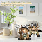 2 Pcs Farmhouse Highland Cow Figurines, Home Sweet Home Decor - Image 5