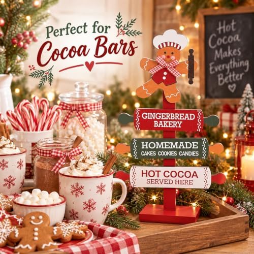 Gingerbread Kitchen Decor Christmas Hot Cocoa Bar Table Sign - Image 4
