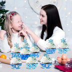 SANNIX 450pcs Winter Christmas Cupcake Liners Snowflakes Cupcake Wrappers - Image 6