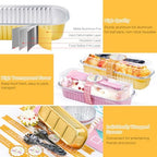 Gold Mini Loaf Pans with Lids, 6.8oz Aluminum Mini Cake Pan 60Pack - Image 3