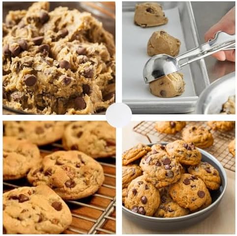 Ice Cream Scoop, 3Pcs Cookie Scoop Set, Stainless Steel Ice Cream Scooper with Trigger Release, Large/Medium/Small Cookie Scooper for Baking, Cookie Scoops for Baking Set of 3 with Cookie Dough Scoop - Image 3