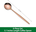 5.1Inch Stainless Steel Coffee & Tea Spoons Set, Rose Gold Teaspoon, Small - Image 2