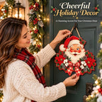 Christmas Decorations - Winking Santa Claus Wooden Sign for Front Door - Image 5