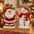 Christmas Decoration Indoor Duo Cookie Santa and Snowman Figurines 5.1'' by iStatue