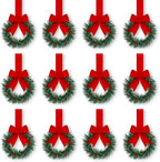 Retrowavy 12 Pcs Small Christmas Kitchen Cabinet Wreaths with Ribbon by Retrowavy