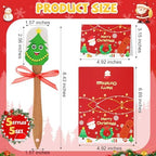 Newtay 5 Sets Christmas Silicone Spatula Cake Spatula Bulk Cooking Scraper with Wooden Handle Xmas Greeting Card Ribbon for Christmas Decoration Holiday Gifts Kitchen Party Favors (Cute Style) - Image 2