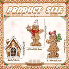 Suzile 3 Pcs Christmas Gingerbread Table Decorations Wooden Indoor Decor - Image 3