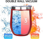 MEZMUT 12 Oz Insulated Wine Tumbler with Lid Wine Glass Coffee Cup(Red,1) - Image 5
