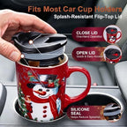 Topadorn Christmas Ceramic Travel Mug with Lid , 17 oz Snowman Coffee Cup - Image 4
