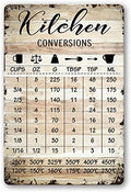 Farmhouse Rustic Kitchen Signs Wall Decor Funny Kitchen Conversion Chart Metal Tin Sign Rustic Style Pantry Home Decor 8x12 Inch by tosles