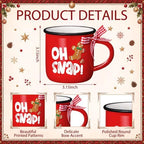 Christmas Gingerbread Man Mugs Set of 6 Winter Hot Cocoa Mug Gifts - Image 3
