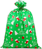 CCINEE Giant Christmas Gift Bags,Green Christmas Sacks for Jumbo Gift Package(36"x44") with Tag Card and Wrapping Tie by CCINEE