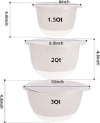 3 Plastic Mixing Bowls with Lids, Pour Spout, 4.8in Deep Baking Mixing Bowl Set - Image 3