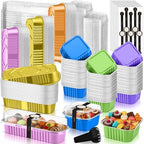 LemonRoad 120 Sets Candy Colors Mini Loaf Pan with Lids and Spoons by Unknown