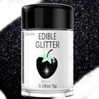 Black Edible Glimmer Powder Glitter - Colaele 5 grams Food-Grade Luster Dust Metallic Fancy Food Decorating Sprinkle Glimmery Brew Dust for Cake Decorations Drinks Wine Beverage Candy Dessert, Vegan - Image 6