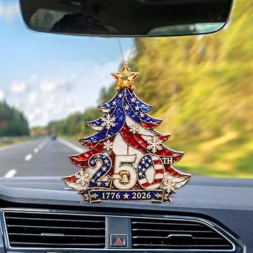 Christmas Decorations - Christmas Ornaments - 250 Anniversary USA Merchandise - Christmas Ornament 2026 - Stocking Stuffers - Gifts for Family Coworker car Hanging Accessories - Image 2