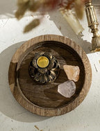Hanobe Round Wood Candle Holder Trays, Small Coffee Table Centerpiece, 7.8" - Image 5