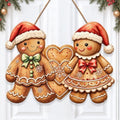 Gingerbread Christmas Decorations Gingerbread Boy Girl Heart Cookie Sign by GUDIO