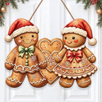 Gingerbread Christmas Decorations Gingerbread Boy Girl Heart Cookie Sign by GUDIO