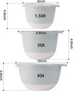3 Plastic Mixing Bowls with Lids, Pour Spout, TPR Bottom, Mixing Bowl Set - Image 3