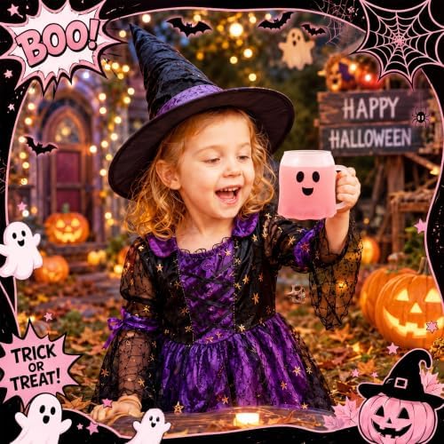 Didaey 4 Pcs Halloween Boo Ghost Coffee Mugs Clear Novelty Spooky Cups - Image 6