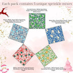 Confect Christmas Sprinkles | Christmas Sprinkles - Green White Silver Blue Red Sparkling Sugar I Christmas Tree Stocking & Snowflakes for Dessert Decorating- 5 Oz - Image 2