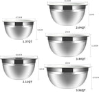Mixing Bowls, Utensils for the Kitchen, Dishwasher Safe, 3.75L / 3.25L / 2.5L / - Image 2