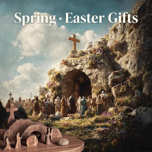 Wooden Empty Tomb Easter Scene and Cross Decoration - Image 2