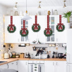 Retrowavy 12 Pcs Small Christmas Kitchen Cabinet Wreaths with Ribbon - Image 5