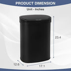 PayLessHere | 13 Gallon Stainless Steel Trash Can | Black | Automatic Touchless - Image 7